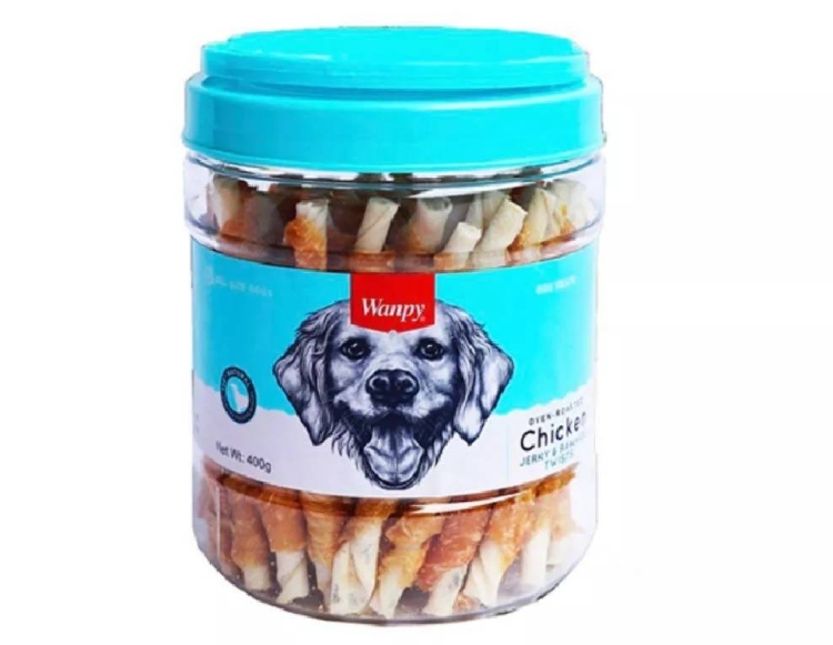 Wanpy Oven-Roasted Chicken & Rawhide Twists Dog Treats 400g