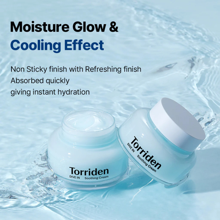 Torriden DIVE-IN SOOTHING CREAM مرطب جل بالهايلرونيك اسد قوام مائي