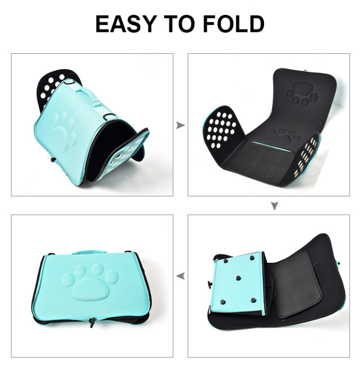 Pet carrier bag portable foldable Shoulder Bag (Large 52*32*32cm Fit for pet within 12.5kg)
