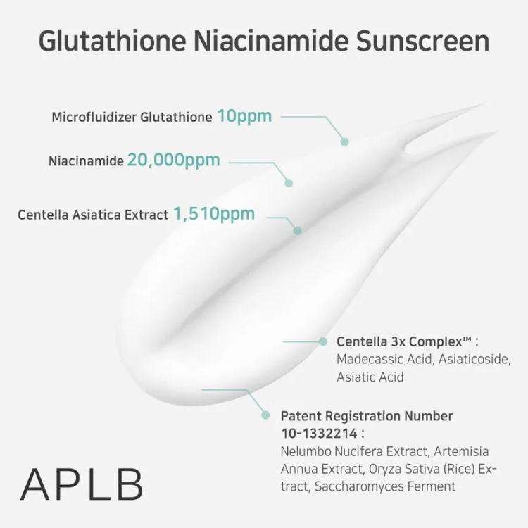 APLB, Glutathione Niacinamide Sunscreen