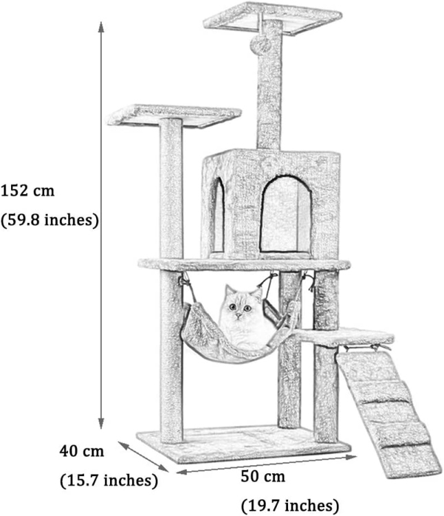 Cat Tree  (152*40*50) Tower, Large Cat Climbing Frame,