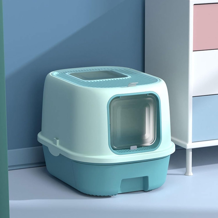 Closed Litter Box with Top and Side Openings and Drawer (54*40cm)