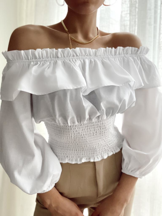 Off Shoulder Ruffle Blouse