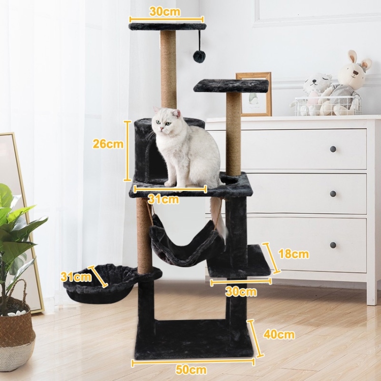 Cat tree toy with home and basket (140*37*53)