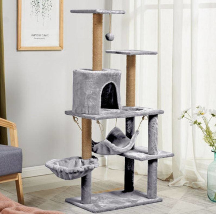 Cat tree toy with home and basket (140*37*53)