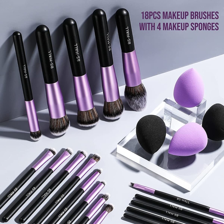 BS-MALL , Makeup Brushes Premium Synthetic 22 Pcs   طقم فراشي مكياج 22 قطعة  