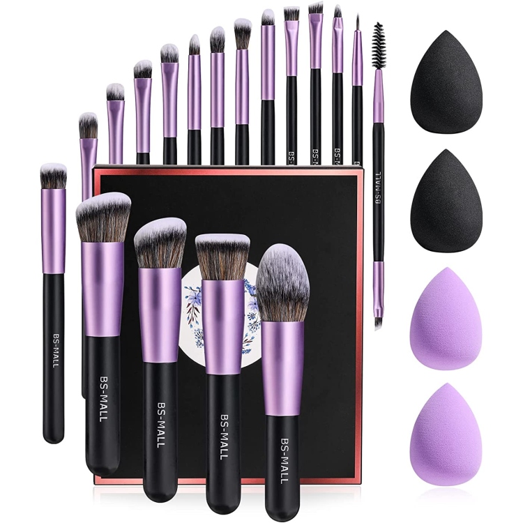 BS-MALL , Makeup Brushes Premium Synthetic 22 Pcs   طقم فراشي مكياج 22 قطعة  