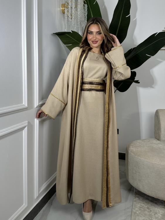 Long Sleeve Dress & Abaya Set لولوه 