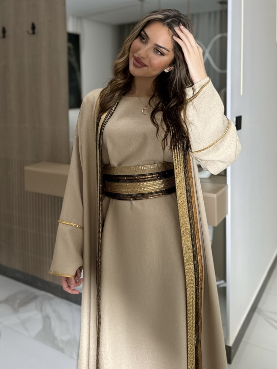 Long Sleeve Dress & Abaya Set لولوه 