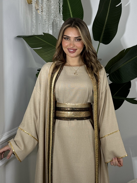 Long Sleeve Dress & Abaya Set لولوه 