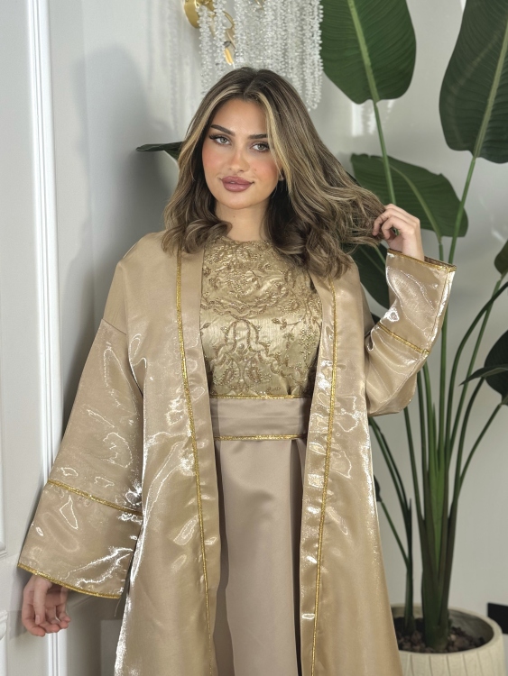 جلابية الأميرة بشت وفستان Two Piece Jalabiya With Belt 