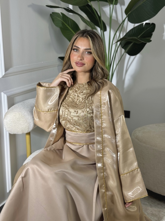 جلابية الأميرة بشت وفستان Two Piece Jalabiya With Belt 