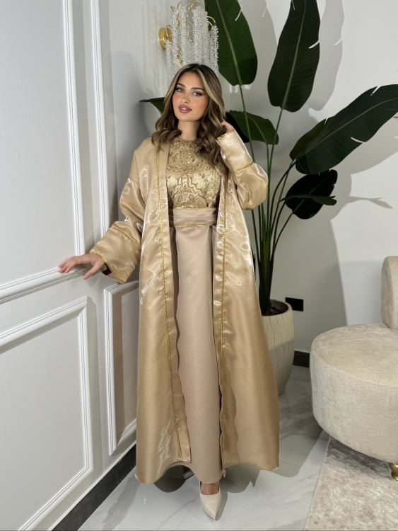 جلابية الأميرة بشت وفستان Two Piece Jalabiya With Belt 