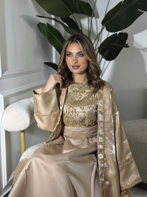 جلابية الأميرة بشت وفستان Two Piece Jalabiya With Belt 