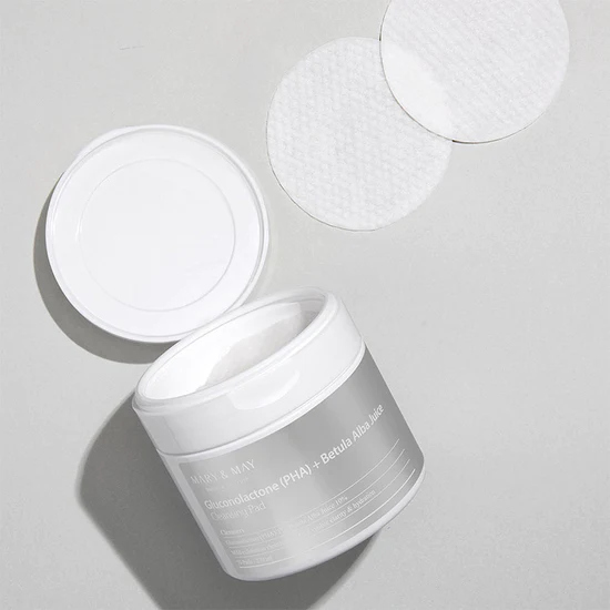 Mary&May, Gluconolactone (PHA) + Betula Alba Juice Cleansing Pad