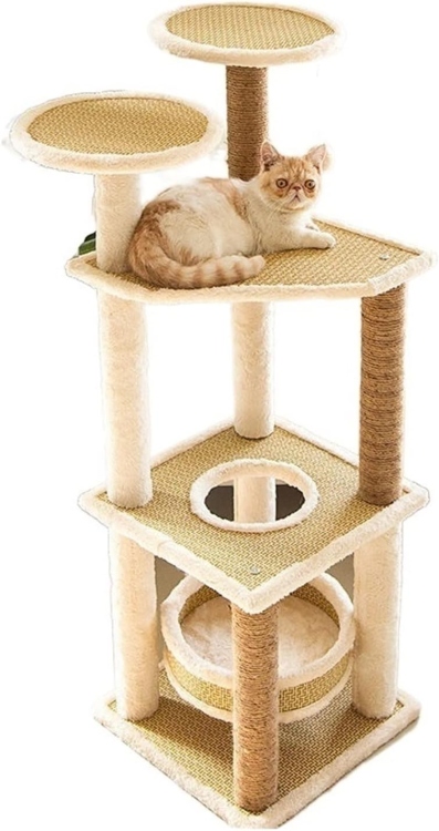 Cat Tree Multi-layer Cat Tower Household Furniture Cat Tree With Scratching Column 