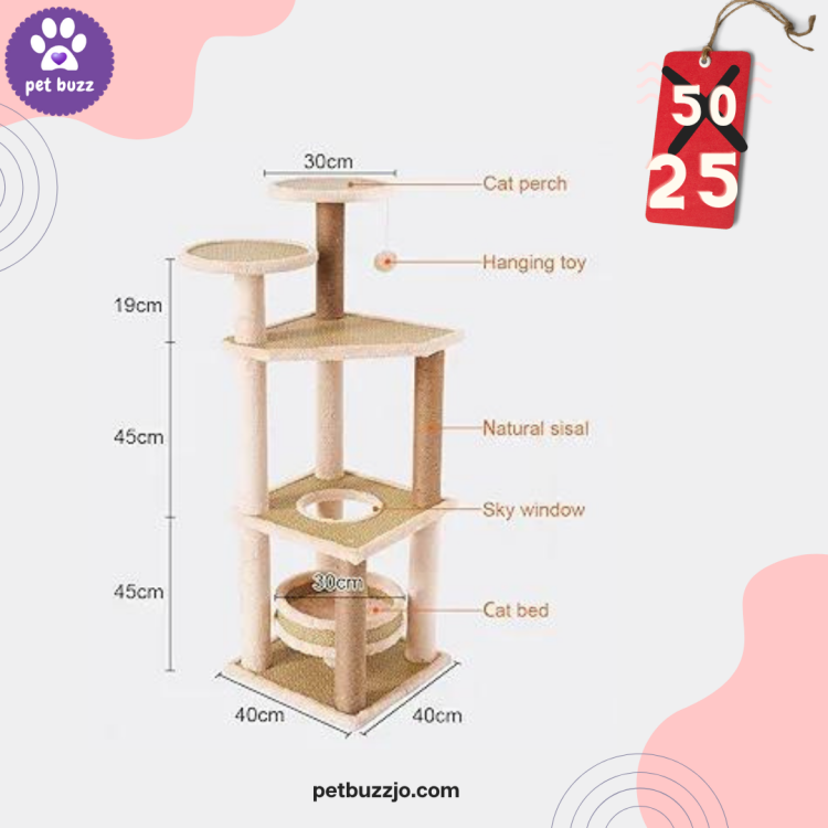 Cat Tree Multi-layer Cat Tower Household Furniture Cat Tree With Scratching Column 