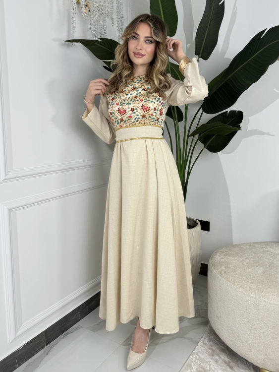 Geo Print Collar Print Two Piece Jalabiya الاميرة نقشة مورد