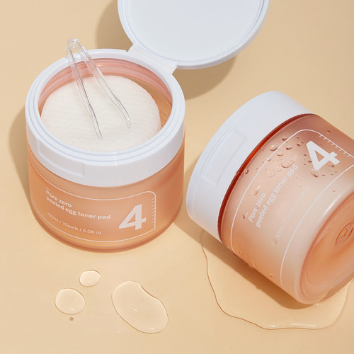Numbuzin No.4 Pore Zero Peeled Egg Toner Pad مسحات للبشرة لتضيق المسام 