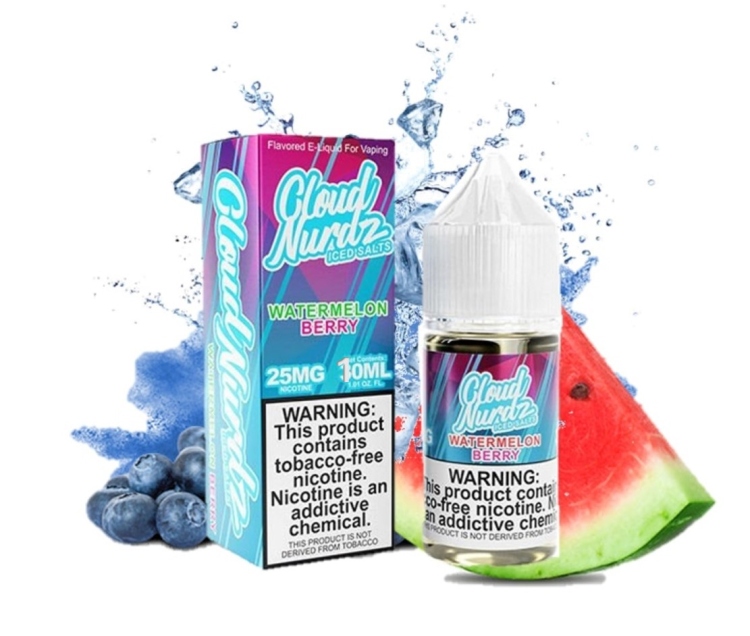 Cloud Nurdz -  Iced Watermelon Berry -  SaltNic Vape Juice 