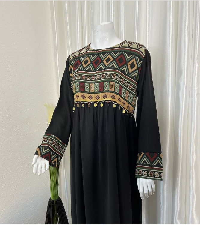 Floral & Geo Print Jalabiya