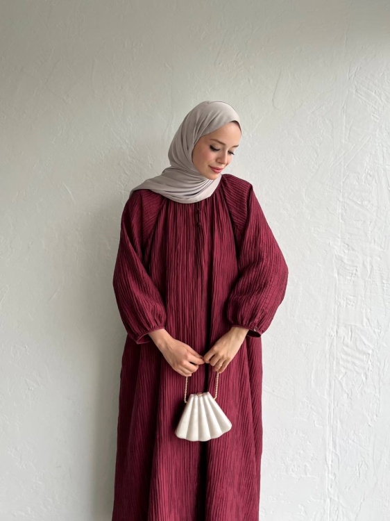 فستان خمري ( تشكيلة العيد ) 