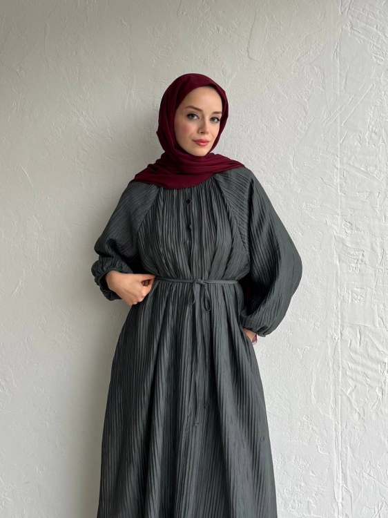 فستان رمادي (تشكيلة العيد )