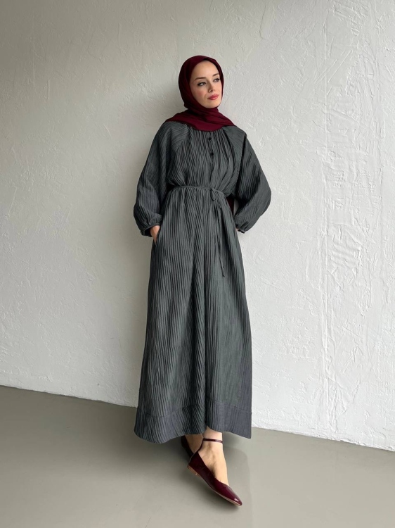 فستان رمادي (تشكيلة العيد )