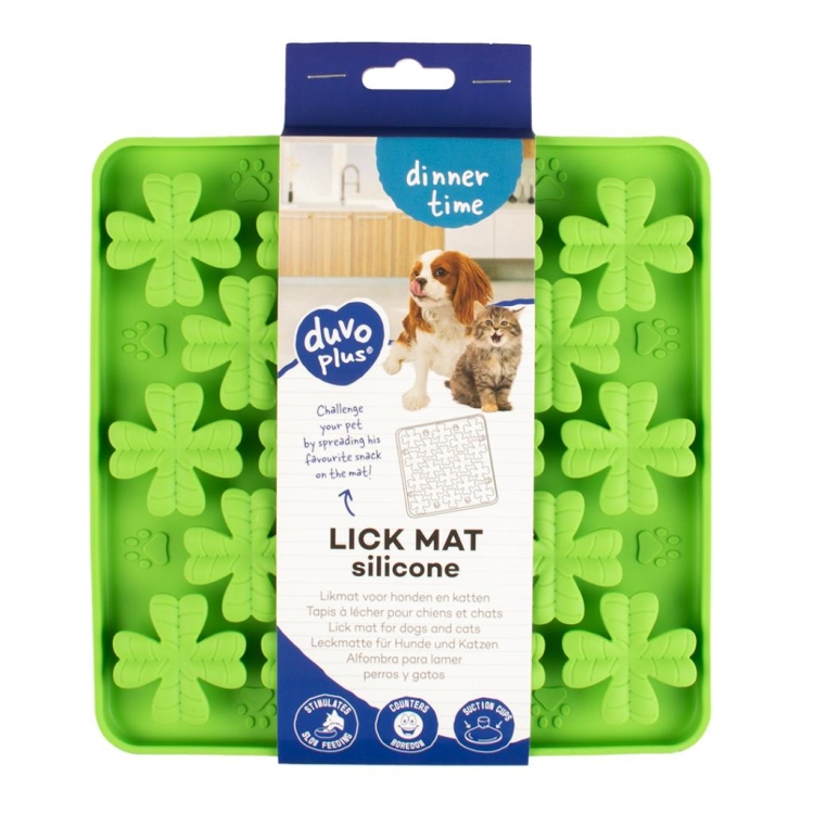 Duvo plus lick mat flower in green color 