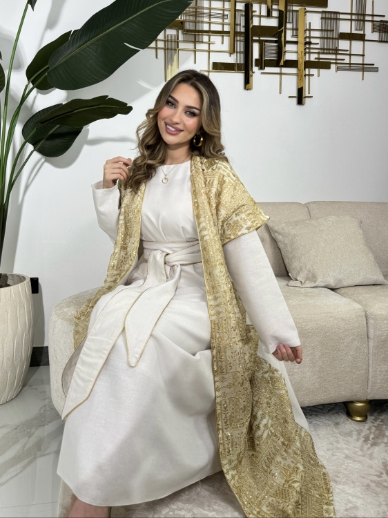 Full Detailed Abaya & Dress Set (دهبي )