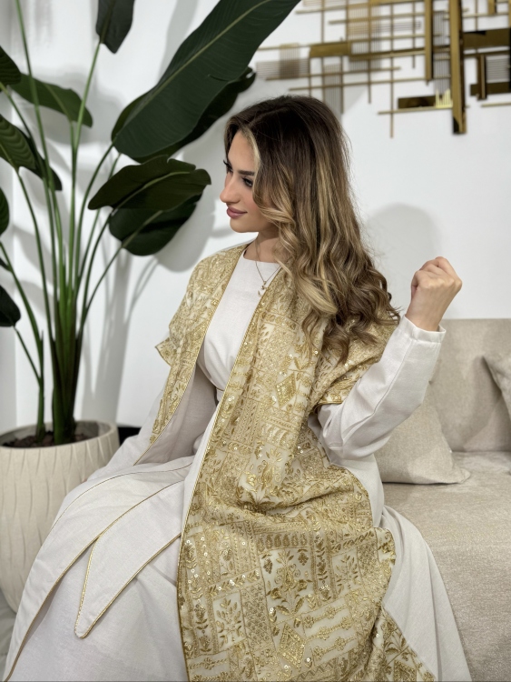 Full Detailed Abaya & Dress Set (دهبي )