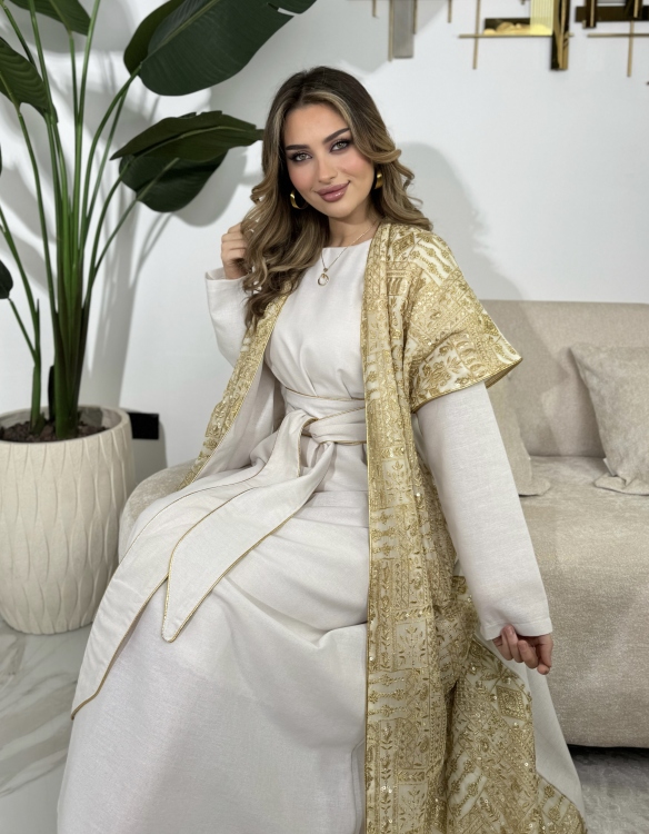 Full Detailed Abaya & Dress Set (دهبي )