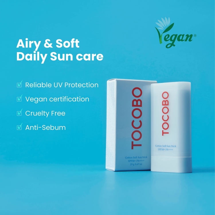 Tocobo Cotton Soft Sun Stick SPF50+PA+++ واقي شمس ستيك لجميع انواع البشرة