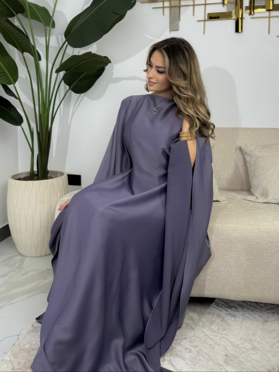 جلابية ملاك (بنفسجي)Batwing Sleeve Long Dress