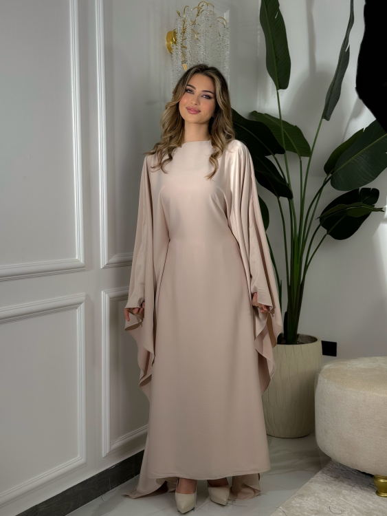 جلابية ملاك (بيج) حجز Batwing Sleeve Long Dress