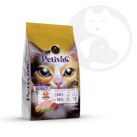 PETIVA adult cat dry food chicken flavor