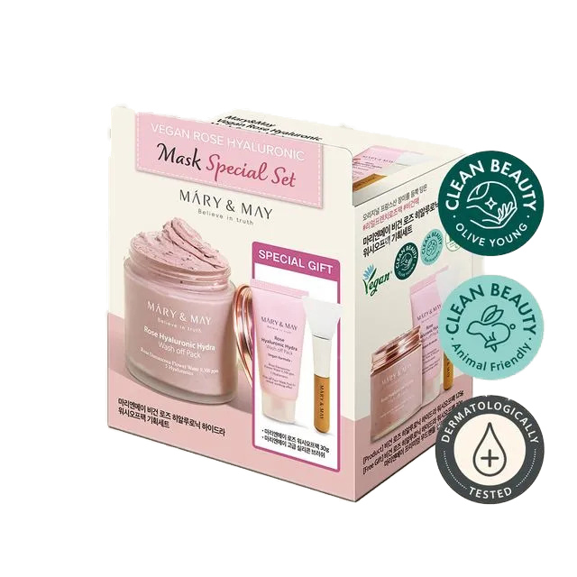 Mary&May, Vegan Rose Hyaluronic Mask Special Set