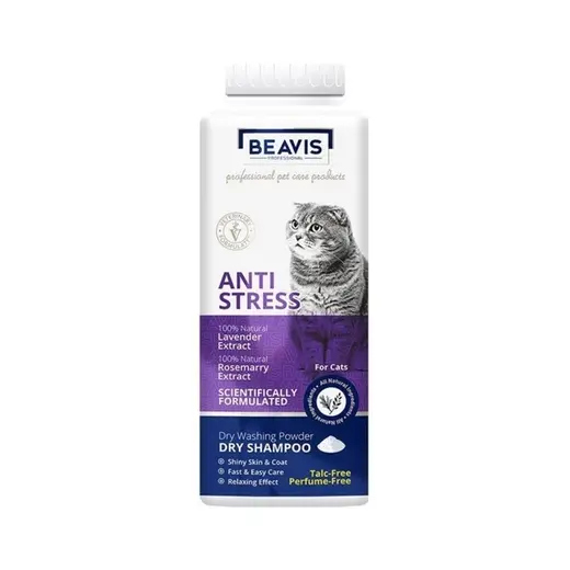 beavis anti-stress dry shampoo powder for cats