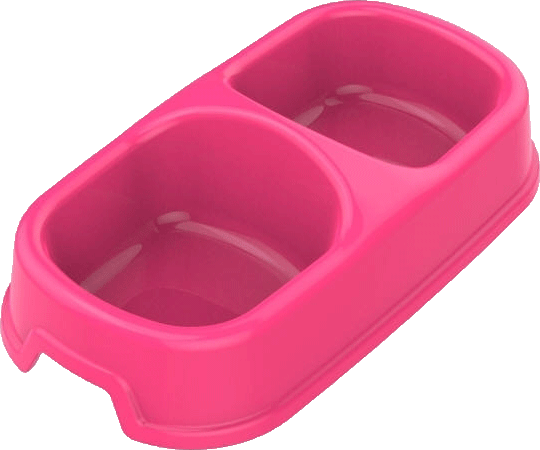 Big Square Plastic Double pet Feeding Bowl