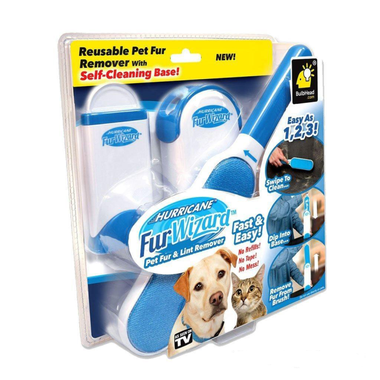 Pet Fur, Hair & Lint Remover With Self Cleaning Base