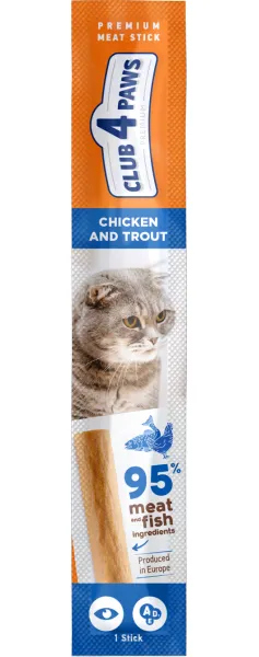 Club 4 Paws Premium Meat Stick Chicken & Trout Treat 5g