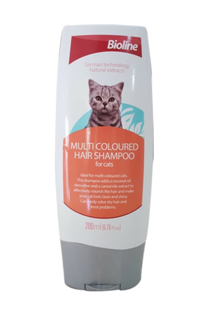 Bioline multi coloured hair shampoo for cats