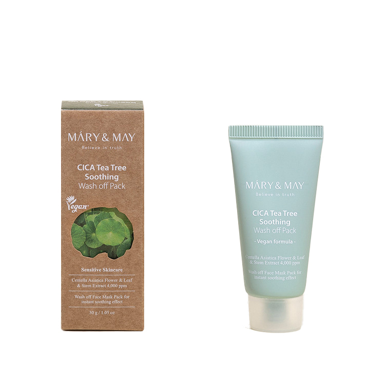Mary&May, Vegan Cica Tea Tree Soothing Wash Off Mask 