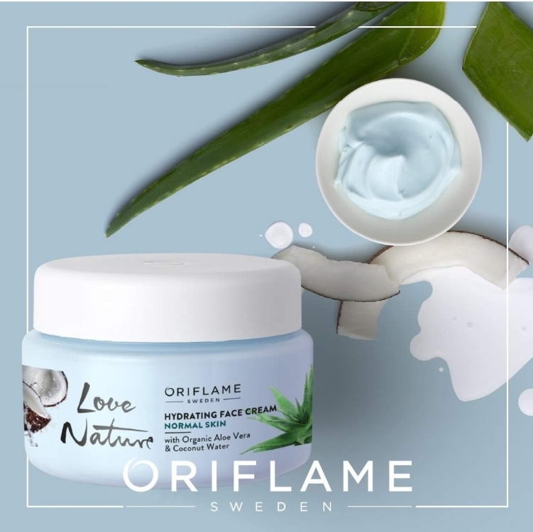 Love Nature Hydrating Face Cream with Organic Aloe Vera & Coconut Water 50ml - 34821