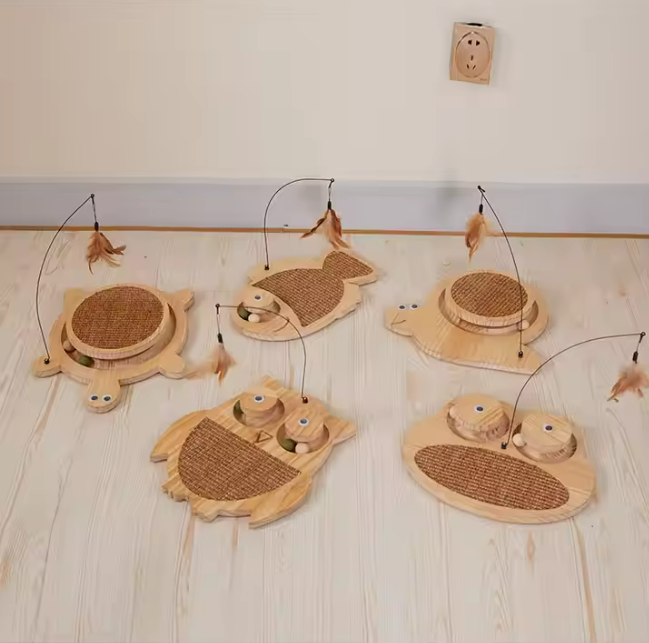 Cat Scratcher - 4th Gen Interactive Toy for Indoor Cats with 3-in-1 Features: Spring Ball, Cat Scratching Pad, Sisal Ball