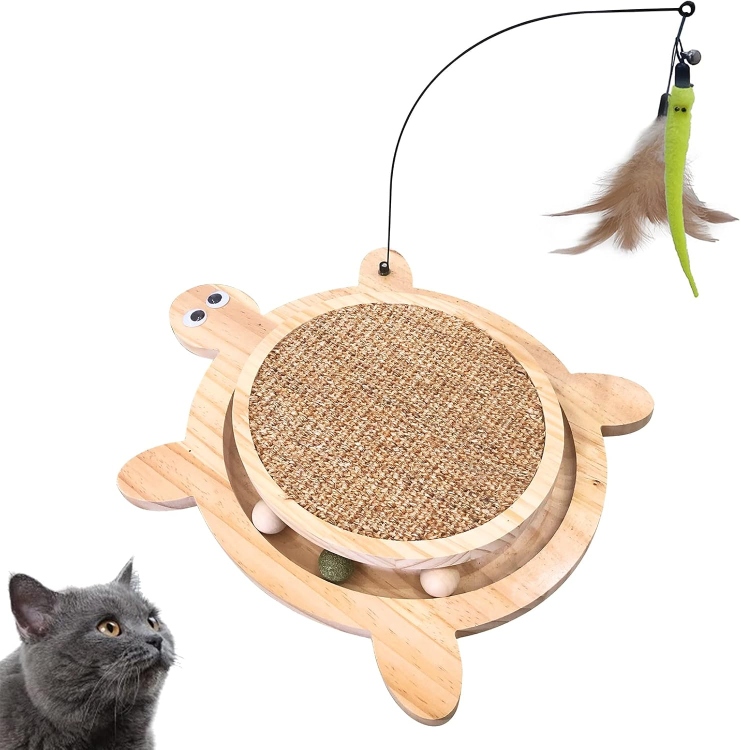 Cat Scratcher - 4th Gen Interactive Toy for Indoor Cats with 3-in-1 Features: Spring Ball, Cat Scratching Pad, Sisal Ball