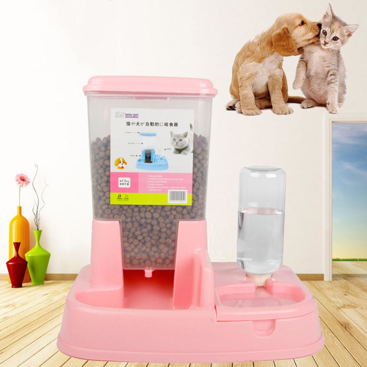 Big pet feeder with bottle