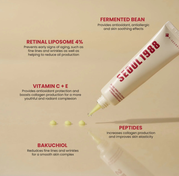 KSECRET - SEOUL 1988 Eye Cream : Retinal Liposome 4% + Fermented Bean 30ml