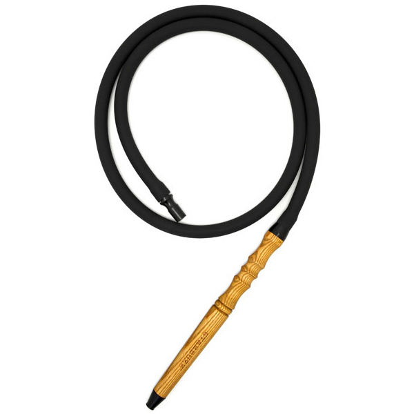 Hookah Hose - VIP - Black With Wood 