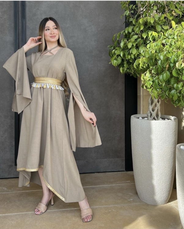 Long Sleeve Belted Jalabiya